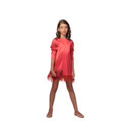 Детска рокля сатен Maily, Vanitta Fashion, Корал