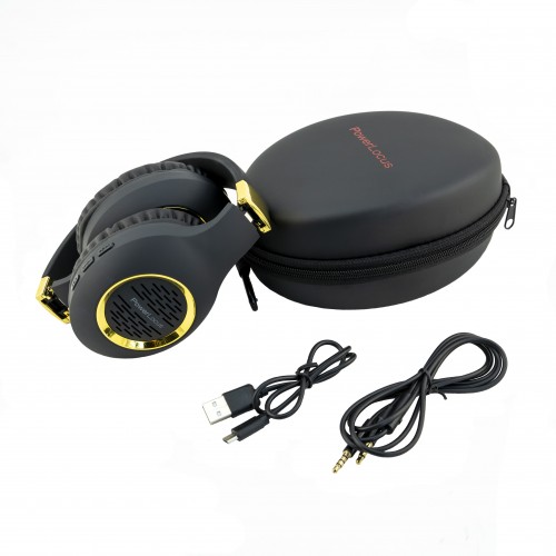 Bluetooth Безжични Слушалки, PowerLocus перфектни за iPhone, Samsung, Android, iPad, лаптопи и тн. (Черно-Златни) + Кейс за носене